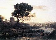 Claude Lorrain Landscape with Shepherds - The Pont Molle oil on canvas